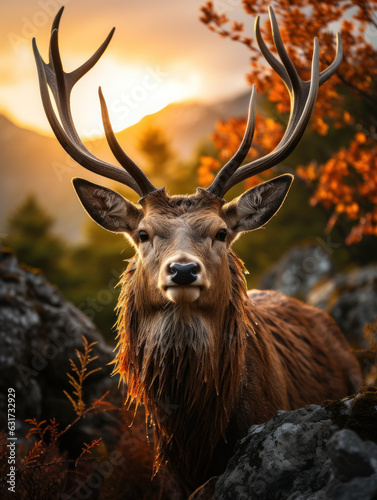 Deer in its Natural Habitat, Wildlife Photography, Generative AI © Vig