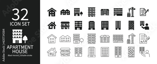Icon set related to apartments