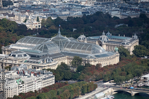 Aerial view of the Grand Palais and Petit Palais in Paris photo