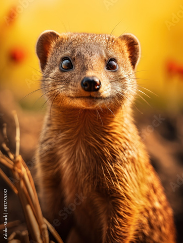 Mongoose in its Natural Habitat, Wildlife Photography, Generative AI