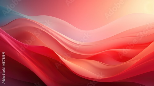 Red color wave background. Generative AI