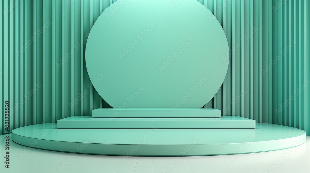 Abstract minimalistic monochrome scene with geometric shapes. Green visualization AI Abstract minimalistic monochrome scene with geometric shapes. Green visualization AI
