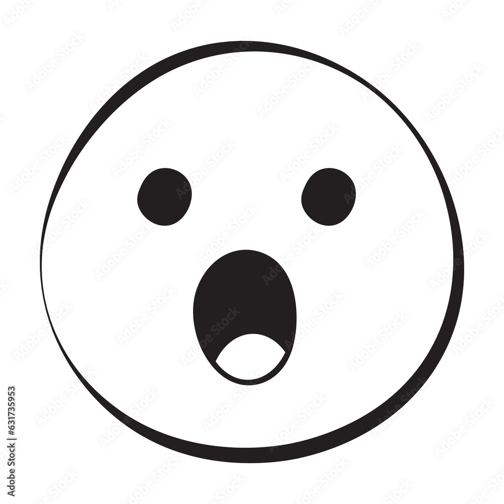 Shocked 30 Grunge Emoticons Outline Style Shocked 30 Grunge Emoticons Outline Style