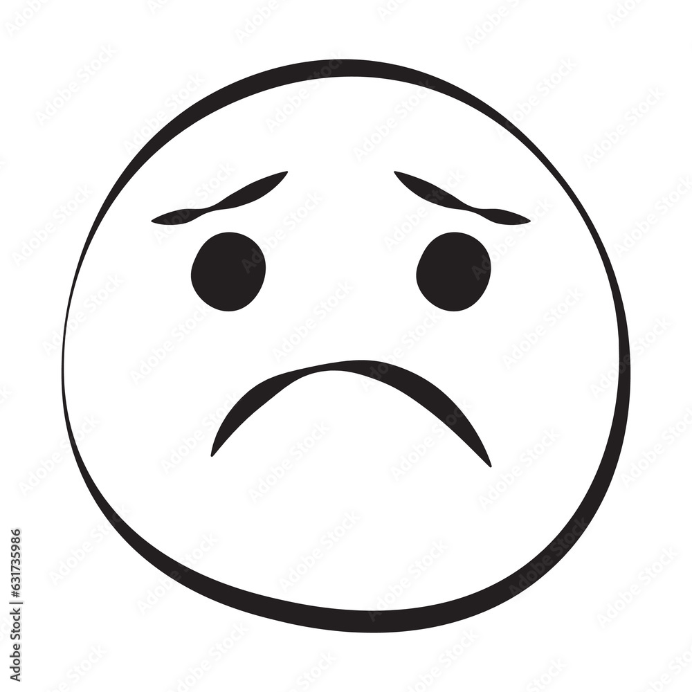 Fototapeta premium Sad 30 Grunge Emoticons Outline Style