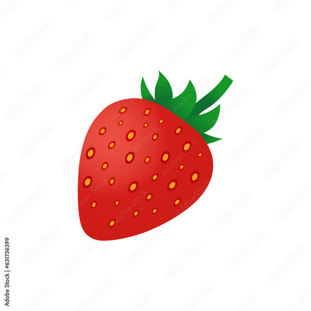 Stawberry red summer fruit, white background. Vector graphic illustration. Vegetarian cafe print, poster, card. Natural, organic dessert sweet, fresh berry Stawberry red summer fruit, white background. Vector graphic illustration. Vegetarian cafe print, poster, card. Natural, organic dessert sweet, fresh berry