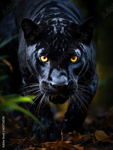 Panther in its Natural Habitat, Wildlife Photography, Generative AI