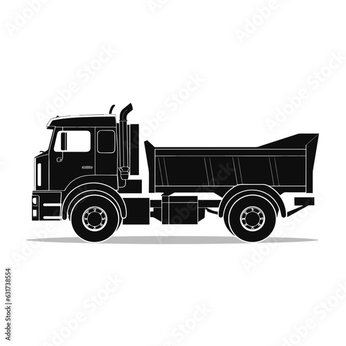 silhouette of Construction Vehicle, isolated on a white background, Vector illustration 
