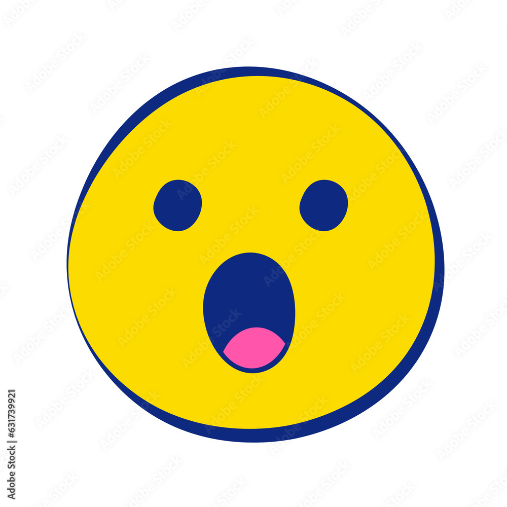 Fototapeta premium Shocked 30 Grunge Emoticons White Outline Style