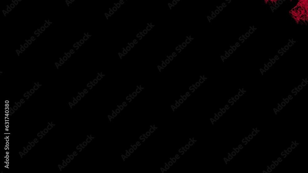 animated red squiggly object moving randomly on a black background