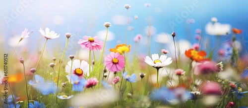 A nature/floral background with copy space featuring beautiful small summer flowers."