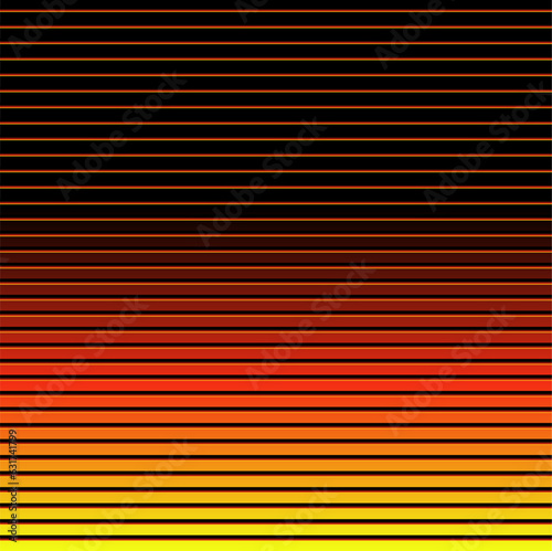 Texture with horizontal lines. The background starts at the top with a dark color and heats up to red towards the bottom zone.