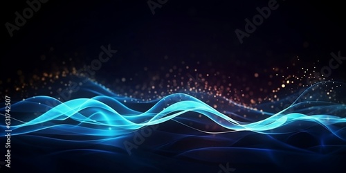 Modern digital abstract 3D background. Can be used in the description of network abilities, technological processes, digital storages, science, education, etc. Copy space. generative ai photo