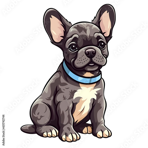 Cute French Bulldog Clipart Illustration