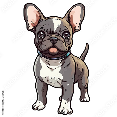 Cute French Bulldog Clipart Illustration © pisan