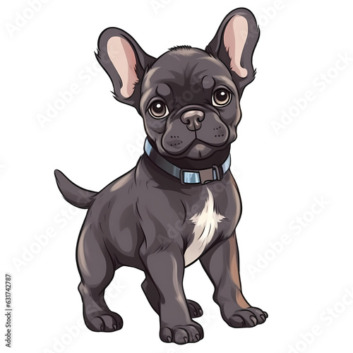 Cute French Bulldog Clipart Illustration © pisan