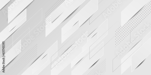 White and gray color geometric abstract background template design.