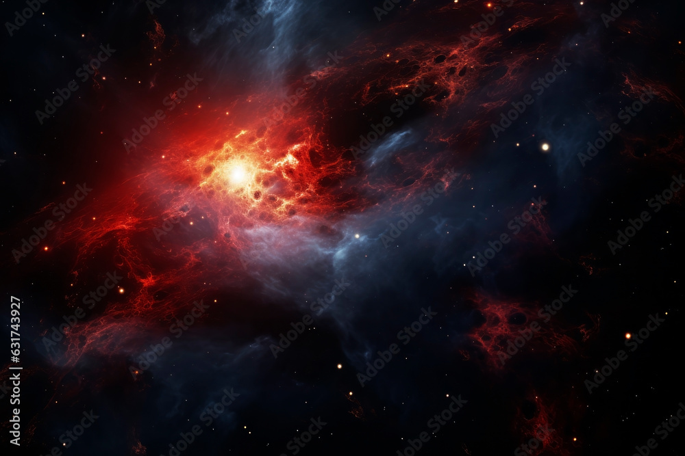 Beautiful red galaxy. Generative AI