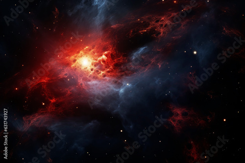 Beautiful red galaxy. Generative AI