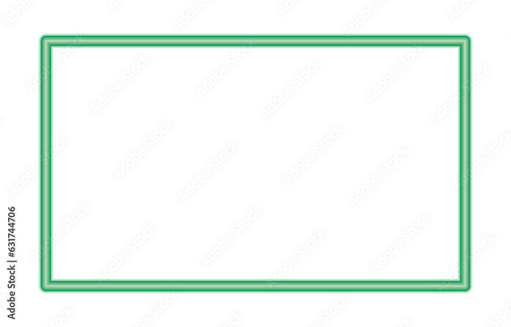 Green square frame on transparent background Green square frame on transparent background