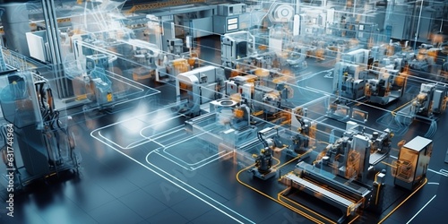 industry 4.0, Factory Industrial Engineer working with automation robot arms machine in intelligent factory, Finest generative AI