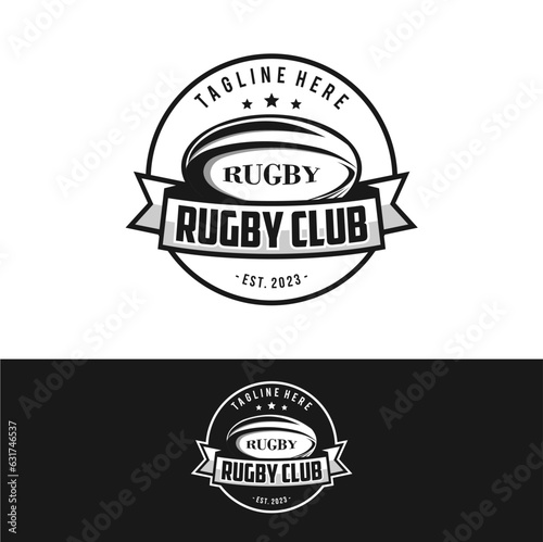Rugby logo design vector template, rugby club emblem