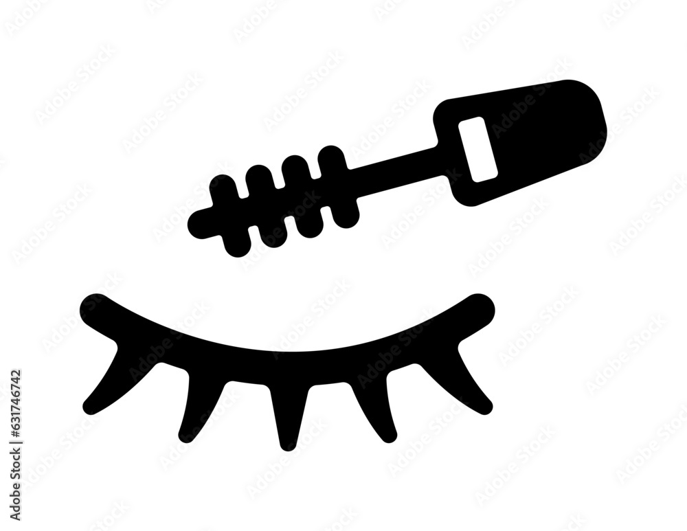 Mascara , false eyelashes vector icon illustration