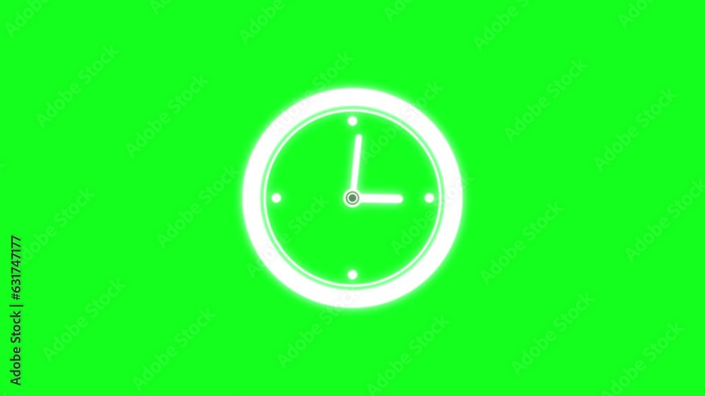 Stopwatch icon on green screen. white color clock icon. Stopwatch icon on green screen. white color clock icon.