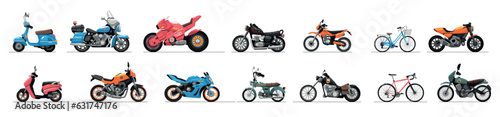 Obraz na plátně Motorbikes set