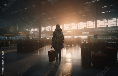 Busy Airport Terminal: Sunset Rush © Nikomiso