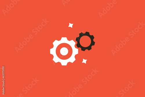 Geometric teamwork illustration in flat style design. Vector illustration. 