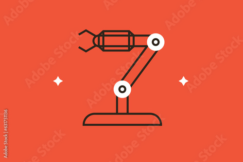 Geometric Pneumatic manipulator illustration in flat style design. Vector illustration. 