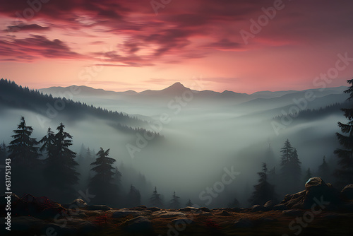 sunrise in the mountains