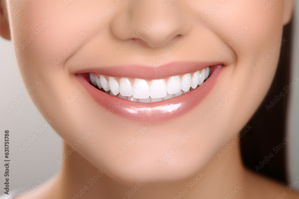 Perfect Dental Beauty - Woman's Brilliant White Teeth - Generative AI