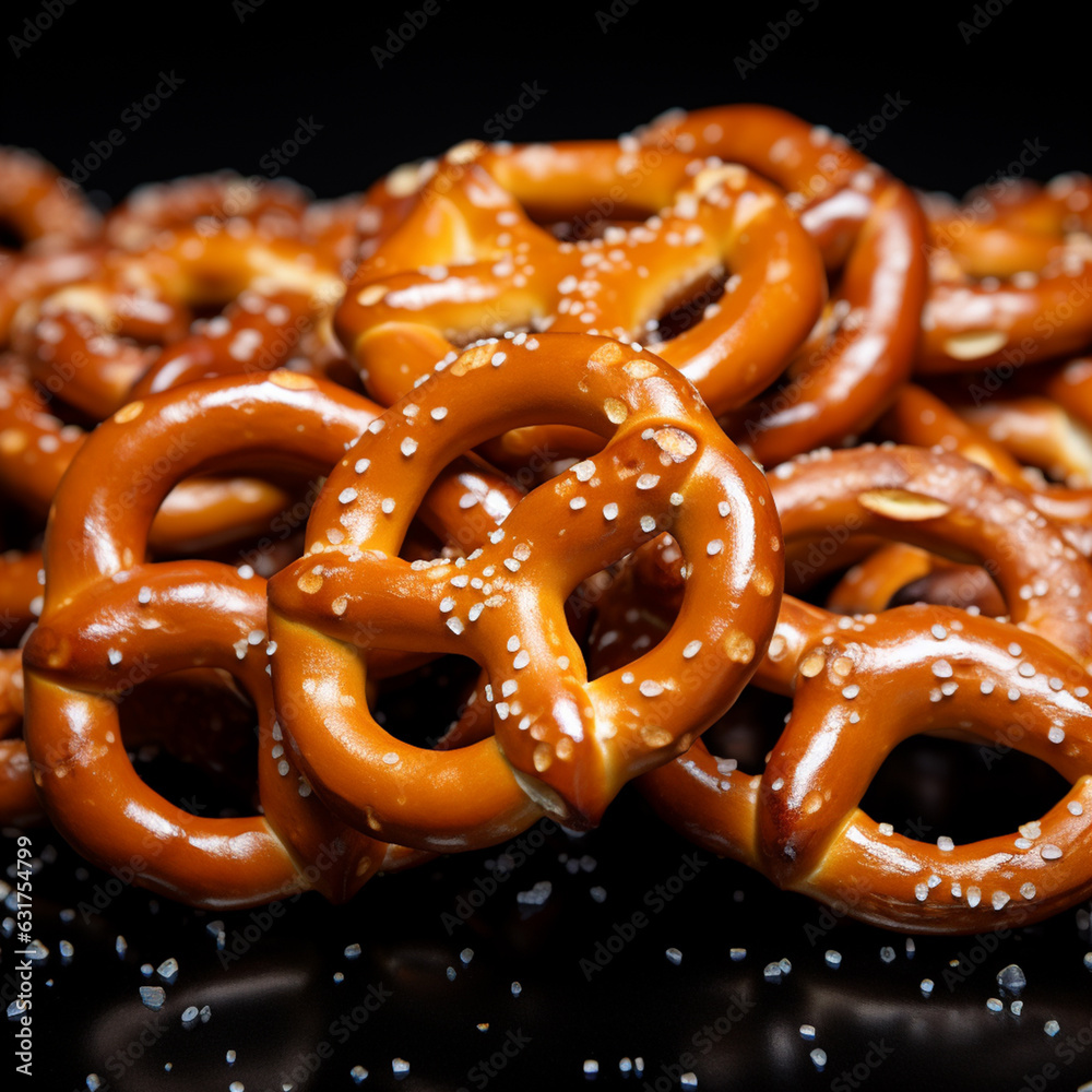 Pretzels on a black background. Pretzels on a black background.