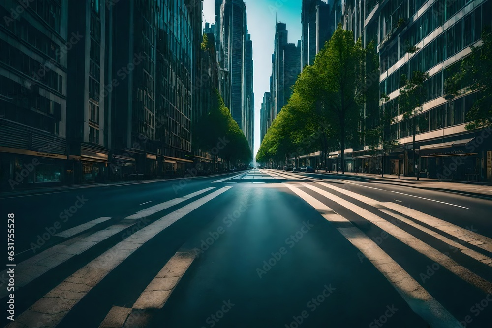 empty asphalt road in the city