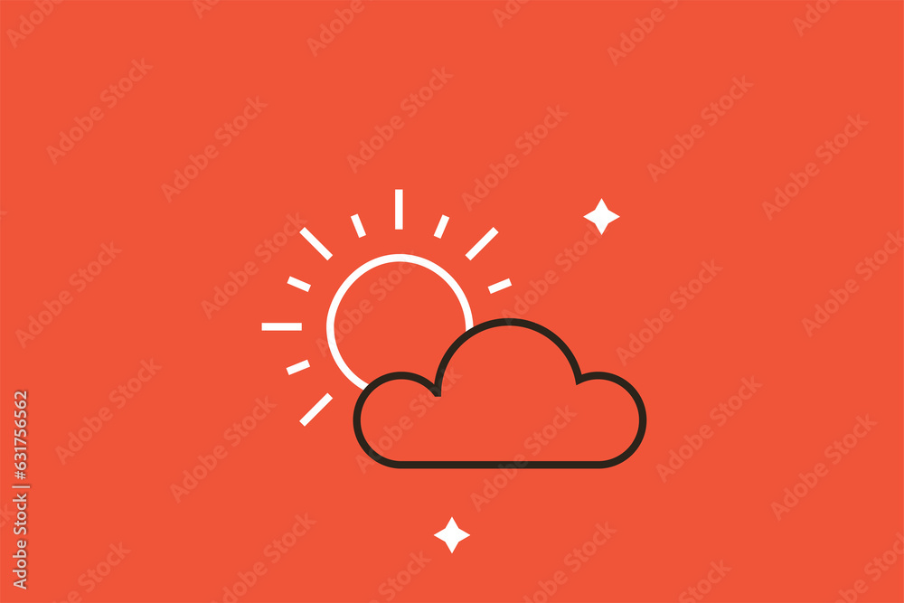 Geometric sunshine illustration in flat style design. Vector illustration. Geometric sunshine illustration in flat style design. Vector illustration.