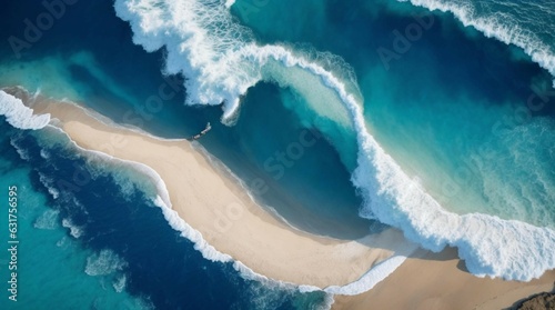 a beach with waves crashing on it