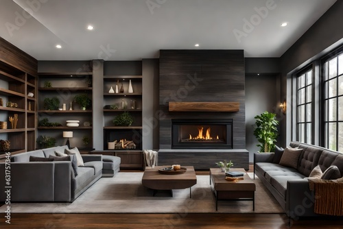 modern living room with fireplace © Ateeq