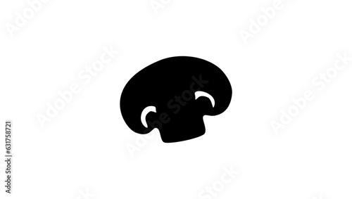Sliced mushroom silhouette