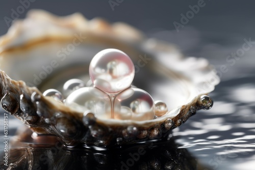 Pearls oyster white. Generate Ai