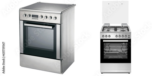 Images of a gas range on a white background