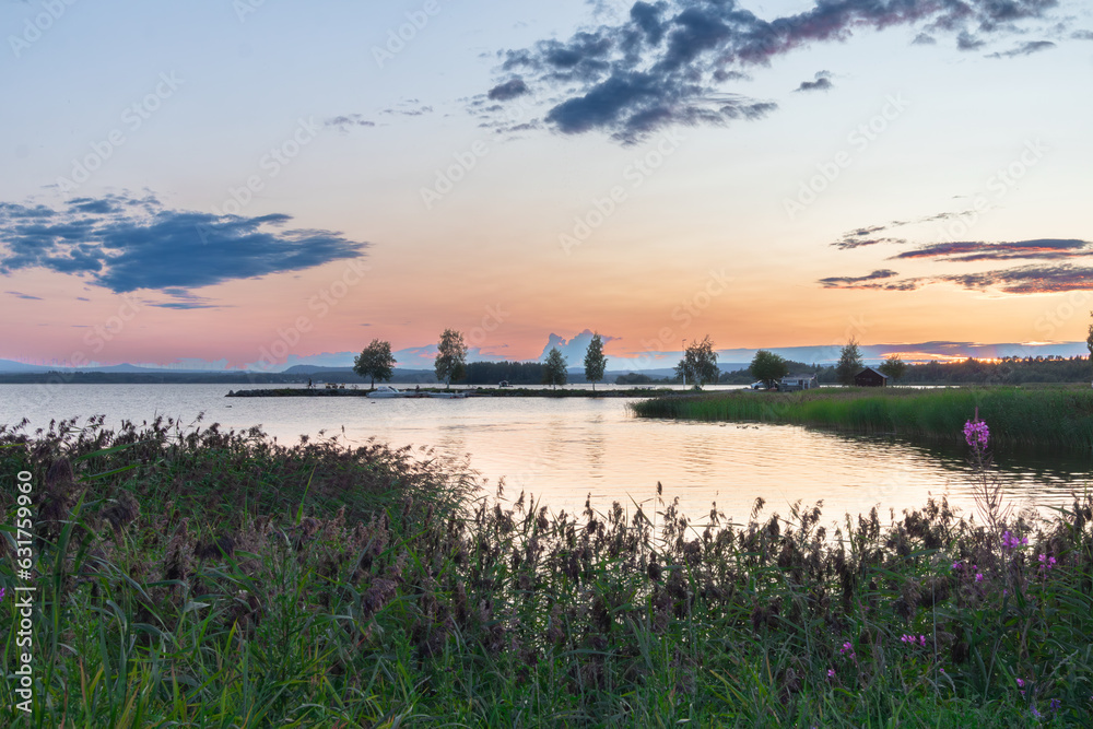 sunset over the river