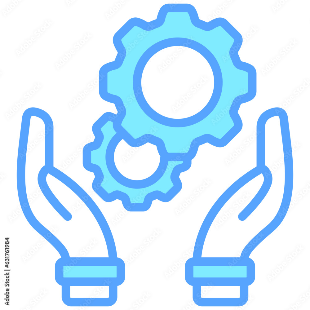 hands and gear icon often used in design, websites, or applications, banner, flyer to convey specific concepts related to project management. hands and gear icon often used in design, websites, or applications, banner, flyer to convey specific concepts related to project management.