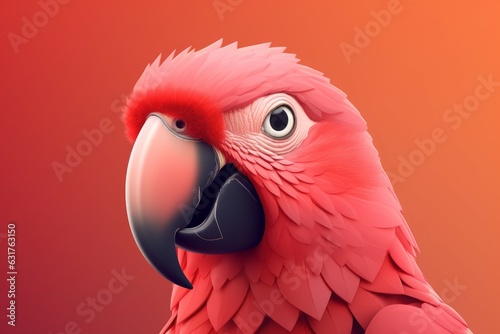 Red parrot head vivid. Generate Ai © nsit0108