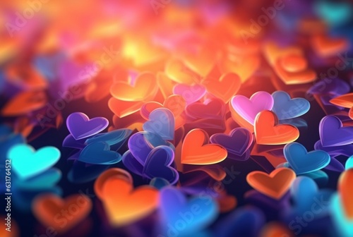 Colorful love blurred background. generative ai