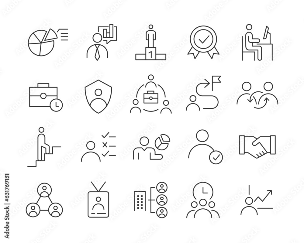 Fototapeta premium Human Resources Icon - Vector Line. Editable Stroke.