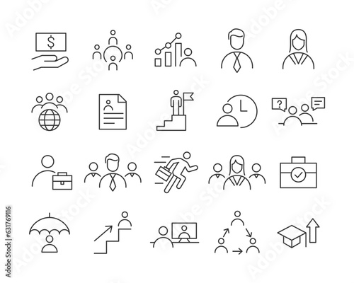 Human Resources Icon - Vector Line. Editable Stroke.