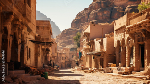 Ruins of an arabian village in the desert