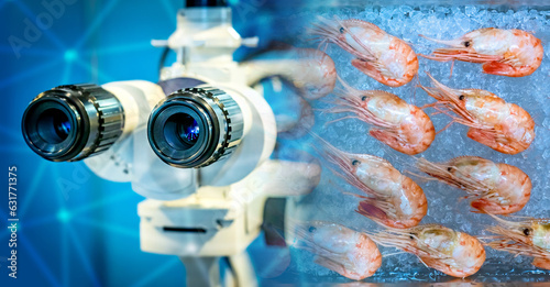 Frozen shrimp. Electron mic...