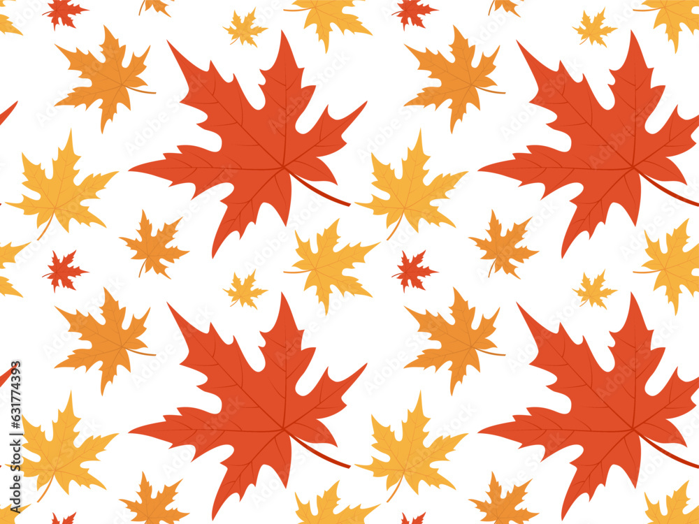 Autumn pattern of leaves. Seamless vector background. Autumn pattern of leaves. Seamless vector background.